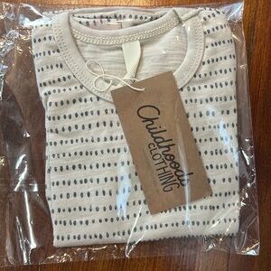 Childhood's Clothing basic tee - size 12-18 mo in dash dot on gull